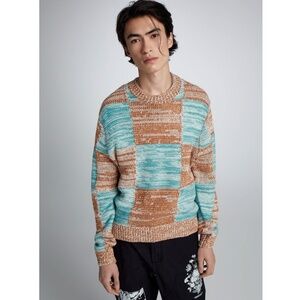 OBEY Dominic Checkerboard Crew Neck Sweater Large NEW